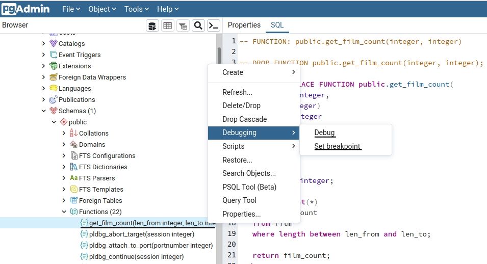 How to install the PL/PGSQL debugger and use it in PgAdmin